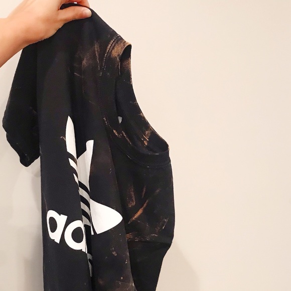 adidas Tops - {One Of A Kind} Bleached Adidas Tee